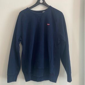 Levi’s blue small logo embroidered crewneck